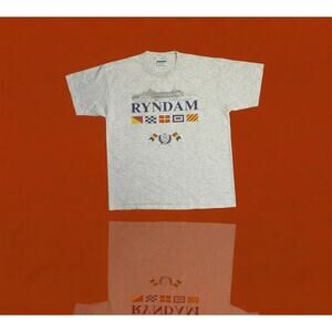 Vintage Ryndam Cruise Ship Sailing T-Shirt XL, Made in USA Nautical Signal Flags
